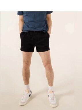 Chubbies The Dark N Stormies 4” Shorts Elastic Waist- Black-Large